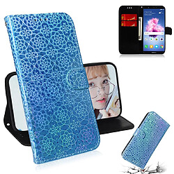 Wewoo Housse Coque Pour Huawei Y5 2018 / Y5 Lite 2018 Couleur unie Boucle magnétique colorée Flip horizontal en cuir PU avec support et fentes cartes et portefeuille et lanière bleu