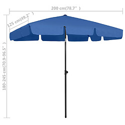 vidaXL Parasol de plage bleu azur 200x125 cm pas cher