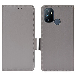 Etui en PU texture litchi avec support, gris pour votre OnePlus Nord N100