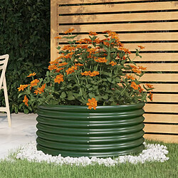 vidaXL Jardinière de jardin Acier enduit de poudre 80x80x36 cm Vert