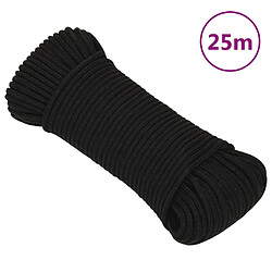 vidaXL Corde de travail Noir 4 mm 25 m Polyester