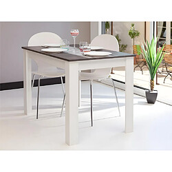 Avis Vente-Unique Table à manger CASSY II - 4 personnes - Blanc, plateau effet béton