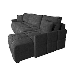 Acheter Mes Canapé d'angle réversible 282 cm en tissu doux noir - RIZDA