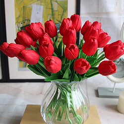 Pu Toucher La Décoration Intérieure Floral Mini-tulipe Bouquet Fleur Artificielle Bouquet Rouge