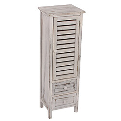 Mendler Commode / armoire, 2 tiroirs, 30x25x90cm, shabby, vintage ~ blanc 