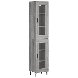 vidaXL Buffet haut Sonoma gris 34,5x34x180 cm Bois d'ingénierie