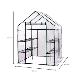 Acheter Serre de Jardin avec Bâche Armée Transparent PVC Gardiun Double Leaf 143x143x195 cm