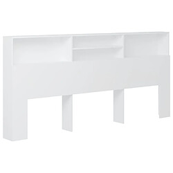 vidaXL Armoire de tête de lit Blanc 220x19x103,5 cm