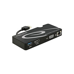 Adaptateur USB 3.0 vers VGA/HDMI/LAN/USB 3.0 DELOCK 62461 Noir