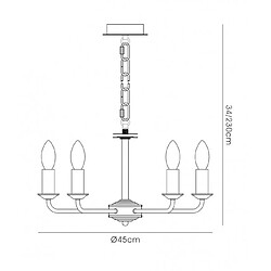 Avis Luminaire Center Suspension Banyan Nickel satiné 5 ampoules 34cm