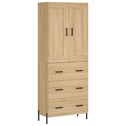 vidaXL Buffet haut Chêne sonoma 69,5x34x180 cm Bois d'ingénierie