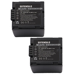 Vhbw EXTENSILO 2x Batteries compatible avec Panasonic NV-GS10, NV-GS120, NV-GS140, NV-GS150 appareil photo, reflex numérique (2500mAh, 7,4V, Li-ion)