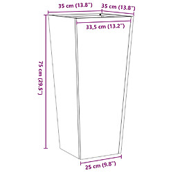 vidaXL Jardinières 2 pcs 35x35x75 cm acier corten pas cher