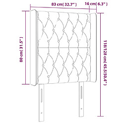 vidaXL Tête de lit à LED Vert foncé 83x16x118/128 cm Velours pas cher