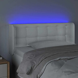 Acheter Maison Chic Tête de lit scandinave à LED,meuble de chambre Blanc 83x16x78/88 cm Similicuir -MN39093