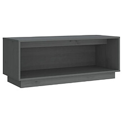 Maison Chic Meuble TV scandinave - Banc TV pour salon Gris 90x35x35 cm Bois de pin massif -MN35684