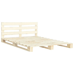 vidaXL Cadre de lit de palette sans matelas 140x200 cm bois massif pin