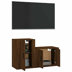 Avis Maison Chic Ensemble de meubles TV 2 pcs pour salon - Chêne marron Bois d'ingénierie -MN67156