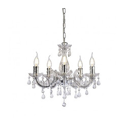 Luminaire Center Chandelier sans abats jours Floria Chrome poli 5 ampoules 53cm