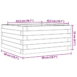 vidaXL Jardinière blanc 50x50x23 cm bois de pin massif pas cher