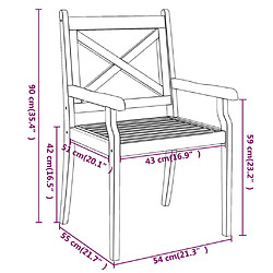 vidaXL Chaises à manger d'extérieur lot de 4 Bois d'acacia massif pas cher