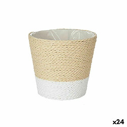 Ibergarden Cache-pot Blanc Corde Plastique 14 x 12,5 x 14 cm (24 Unités)