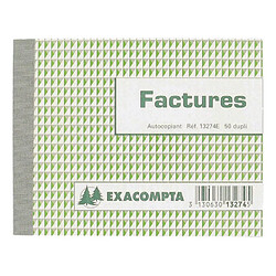 Carnet de facture Manifold Exacompta autocopiant 10,5 x 13,5 cm 50 pages double exemplaires