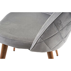 Mendler 4x chaise de salle à manger HWC-D53, fauteuil, style rétro années 50, en velours ~ gris clair pas cher