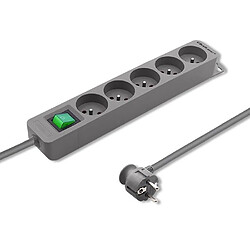 Power strip 5 sockets, 1.8m, Grey