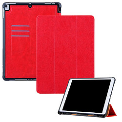 Etui en PU avec support tripliure et porte-stylo rouge pour votre Apple iPad 10.2 (2020)/(2019)/Air 10.5 pouces (2019)/Pro 10.5 pouces (2017)