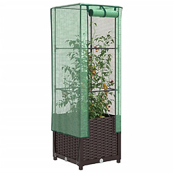 vidaXL Jardinière surélevée avec housse aspect rotin 40x40x139 cm