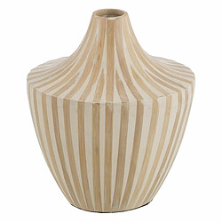 BigBuy Home Vase Blanc Beige Bambou 27 x 27 x 31 cm