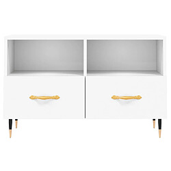 Acheter vidaXL Meuble TV Blanc 80x36x50 cm Bois d'ingénierie