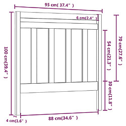 vidaXL Tête de lit Blanc 95x4x100 cm Bois massif de pin pas cher