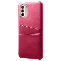 Coque en TPU + PU KSQ avec porte-cartes rose pour votre Motorola Moto G41/G31