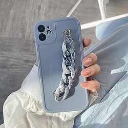 Universal Yh compatible iPhone Case Fashion Marble Chain Design Soft Protective Case bleu