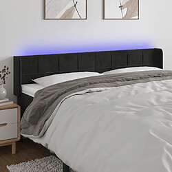 Maison Chic Tête de lit scandinave à LED,meuble de chambre Noir 163x16x78/88 cm Velours -MN77951