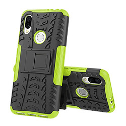 Wewoo Coque Renforcée Pneu Texture TPU + PC Housse de protection antichoc pour Xiaomi Redmi 7 avec support vert