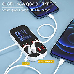 Avis Universal Affichage Chargeur rapide Chargeur USB Hub Adaptateur de chargeur de téléphone portable pour Xiaomi Huawei Samsung | Chargeur de téléphone portable