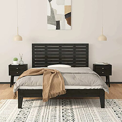 Avis Maison Chic Tête de lit scandinave,Meuble de chambre murale Noir 126x3x63 cm Bois massif de pin -MN11844