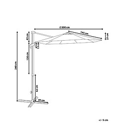 Avis Beliani Grand parasol de jardin gris foncé d 300 cm SAVONA