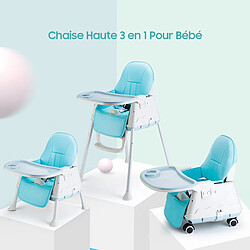 iceagle Chaise haute pour bébé 3 en 1 Chaise haute multifonction croissante