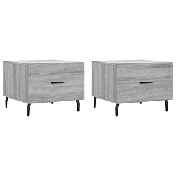 vidaXL Tables basses 2 pcs sonoma gris 50x50x40 cm bois d'ingénierie