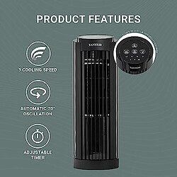 Acheter Ventilateur de Tour de 13", Ventilateur de Refroidissement avec Ventilateur Oscillant à 3 Vitesses | 70, Ventilateur de Bureau avec Minuterie de 7,5 H / Ventilateur Portable, Mini Ventilateur / Ventilateur sur Pied, Bureau de Ventilateur de Table,