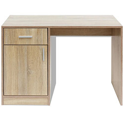 Avis Maison Chic Bureau solide,Table de travail,Bureau d'ordinateur avec tiroir et placard 100 x 40 x 73 cm Chêne -GKD79862