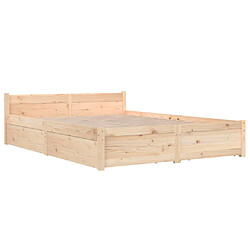 Avis vidaXL Cadre de lit sans matelas avec tiroirs 160x200 cm