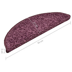 vidaXL Tapis de marches d'escalier 15 pcs Violet foncé 56x17x3 cm pas cher