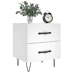 Acheter Maison Chic Lot de 2 Tables de chevet,Table de nuit,Table d'appoint pour salon blanc 40x35x47,5 cm bois d’ingénierie -MN59369