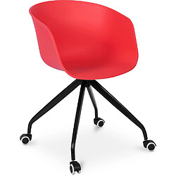 ICONIK INTERIOR Joan Chaise de bureau design avec roues Rouge