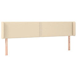 Maison Chic Tête de lit moderne avec oreilles pour chambre - Décoration de lit Crème 183x16x78/88 cm Tissu -MN35191